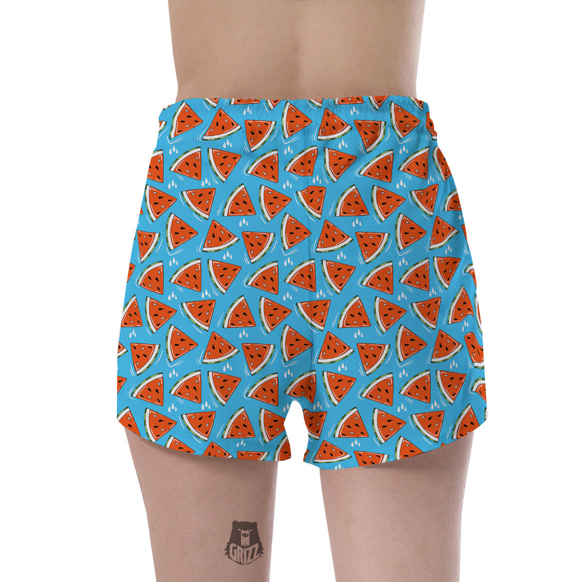 Watermelon Summer Blue Print Pattern Women's Shorts-grizzshop