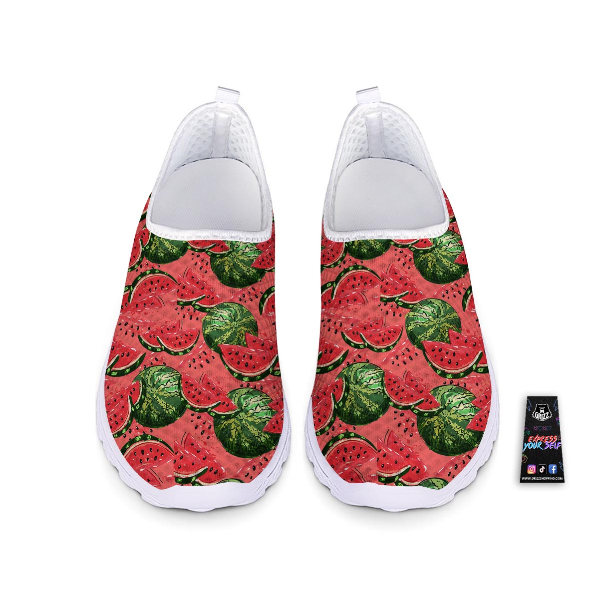 Watermelon Summer Fruits Print Pattern Nurse Shoes-grizzshop