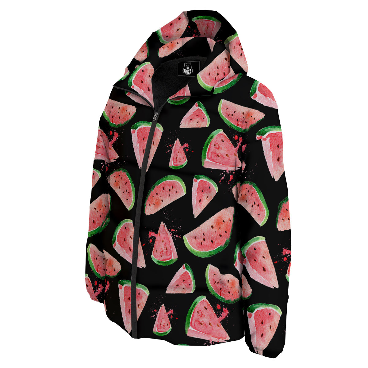 Watermelon Watercolor Print Pattern Down Jacket-grizzshop