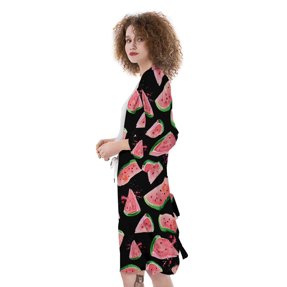 Watermelon Watercolor Print Pattern Kimono-grizzshop