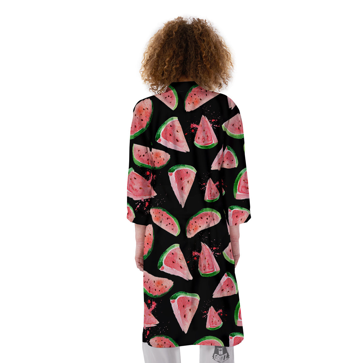 Watermelon Watercolor Print Pattern Kimono-grizzshop