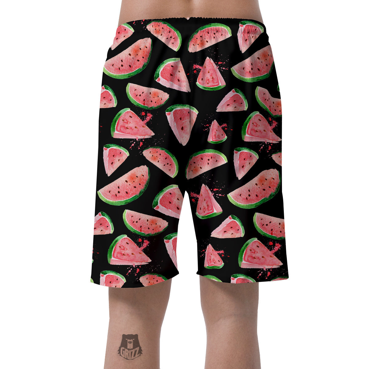 Watermelon Watercolor Print Pattern Men's Shorts-grizzshop