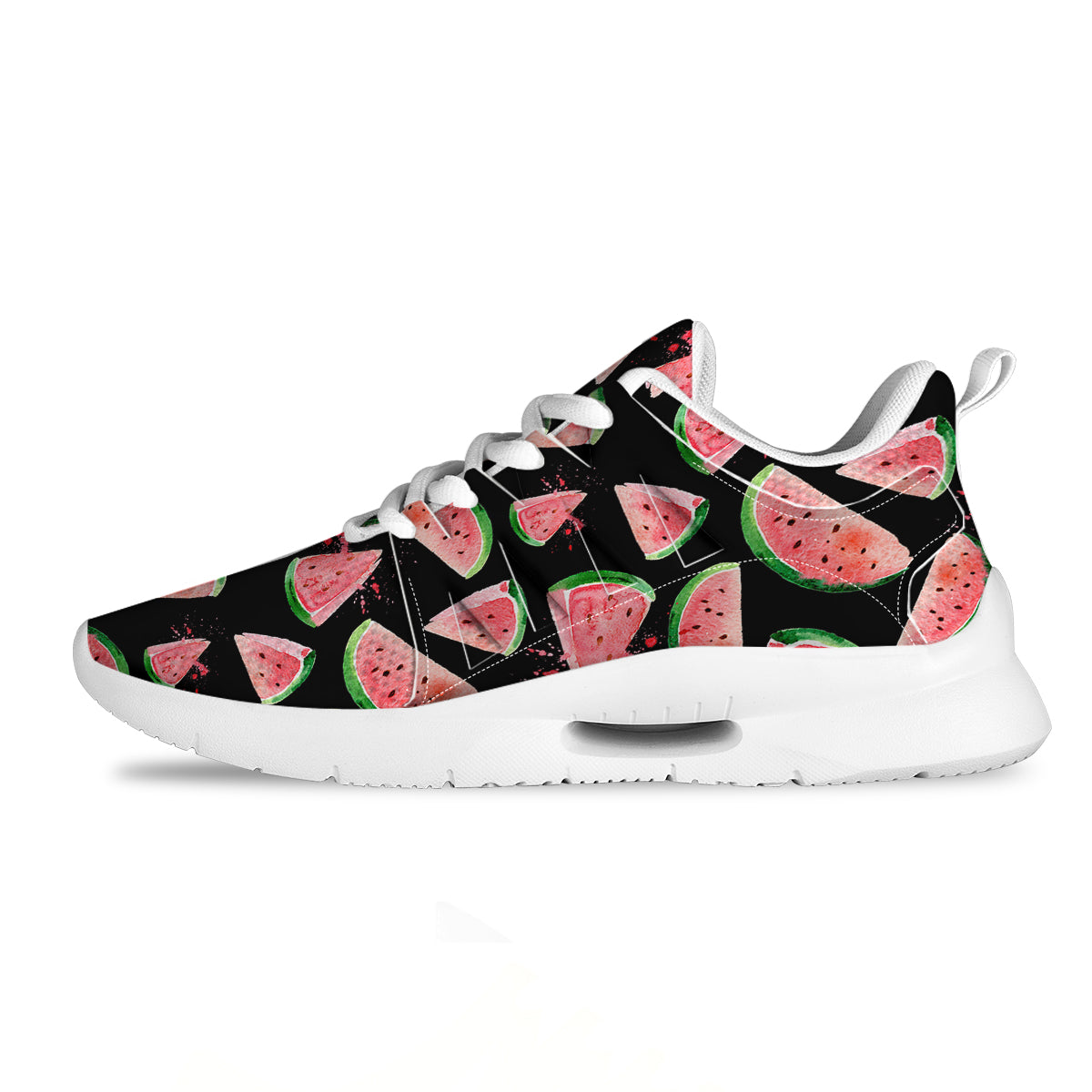 Watermelon Watercolor Print Pattern Tennis Shoes-grizzshop