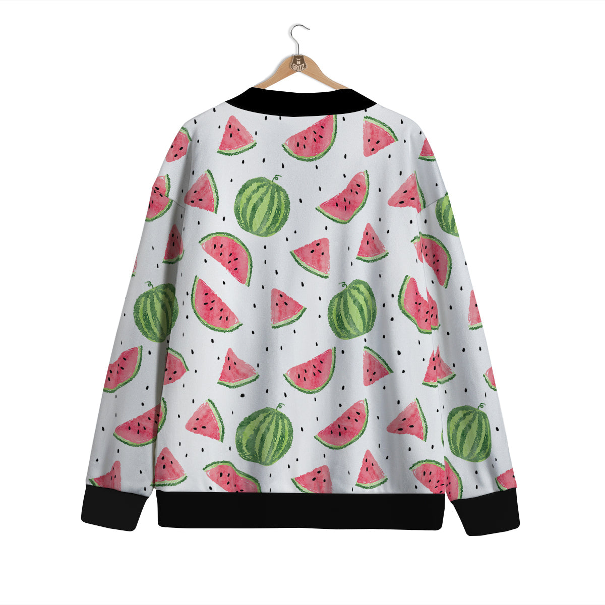 Watermelon White Summer Print Pattern Cardigan-grizzshop