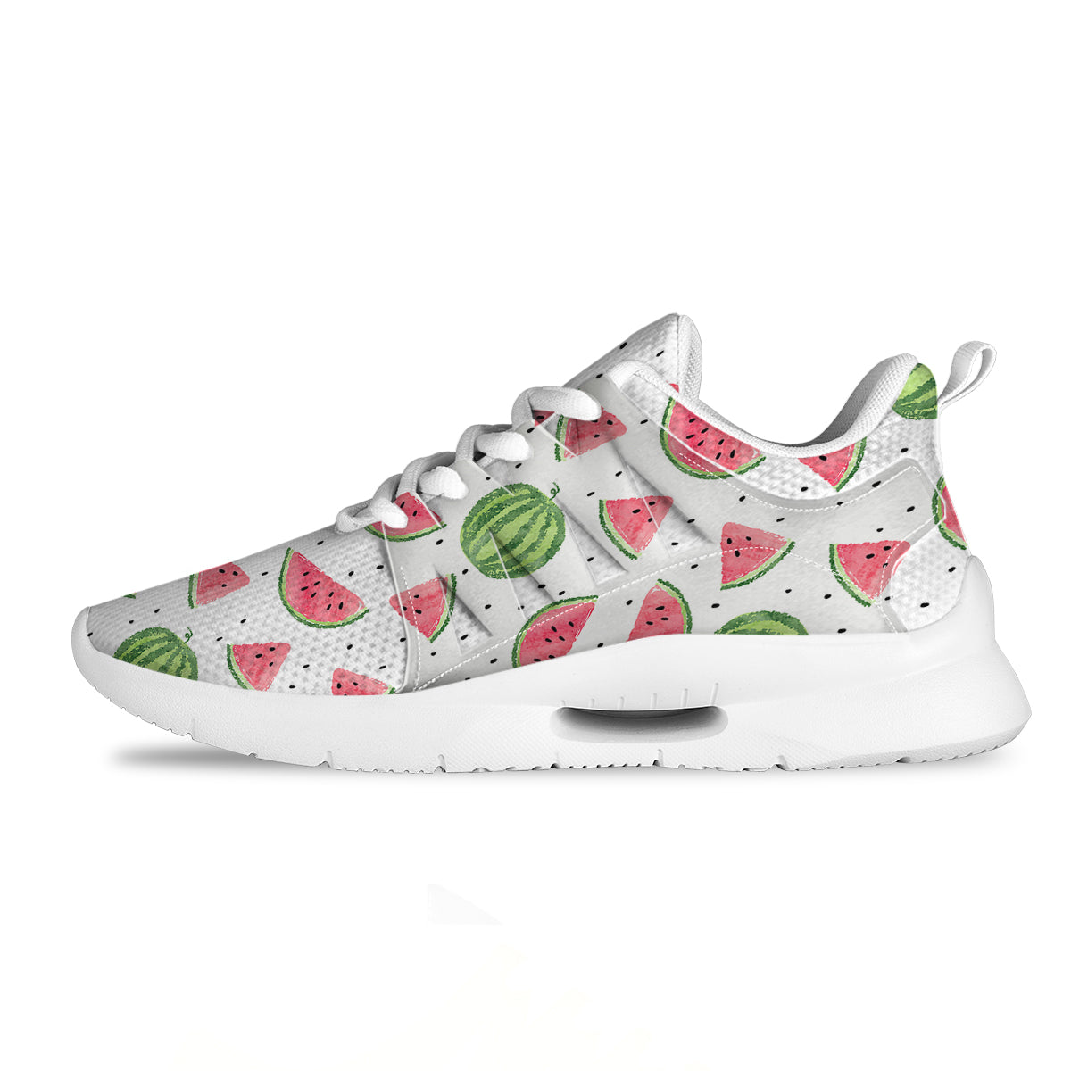 Watermelon White Summer Print Pattern Tennis Shoes-grizzshop