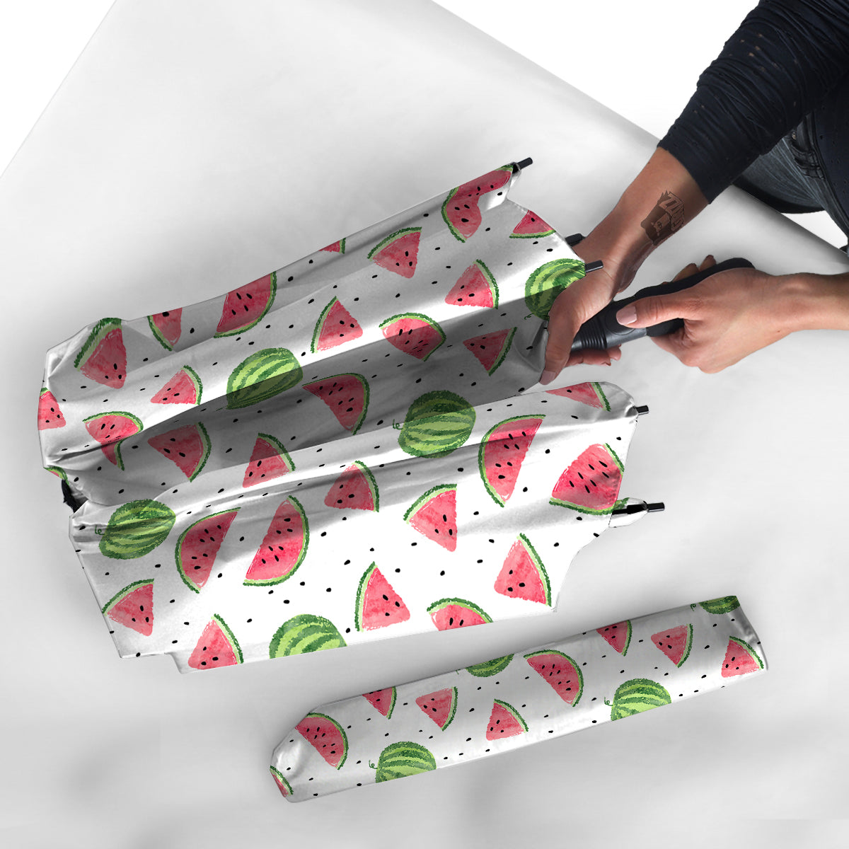 Watermelon White Summer Print Pattern Umbrella-grizzshop