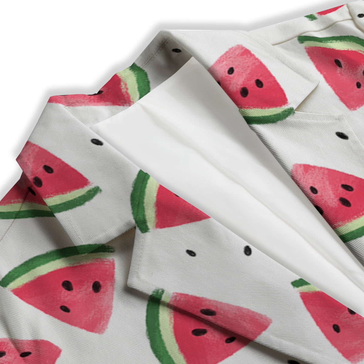 Watermelon White Tropical Print Pattern Women's Blazer-grizzshop