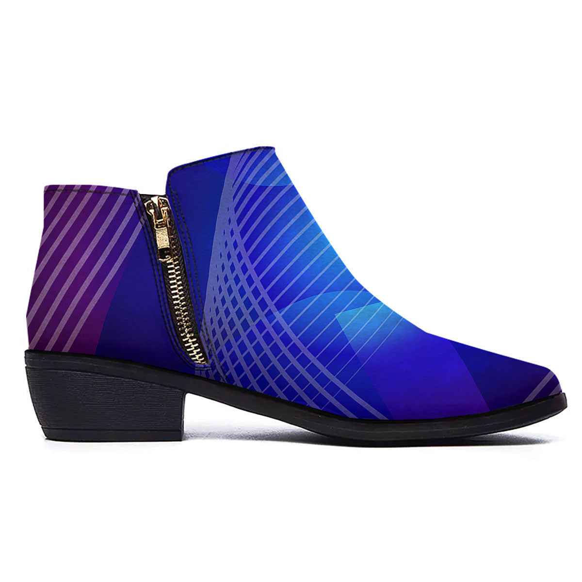 Wave EDM Print Ankle Boots-grizzshop