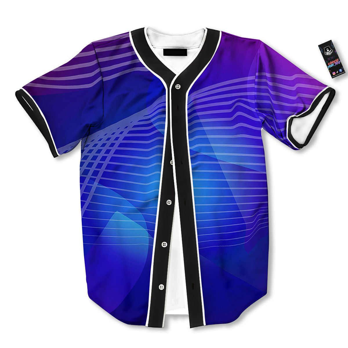 Wave EDM Print Baseball Jersey-grizzshop