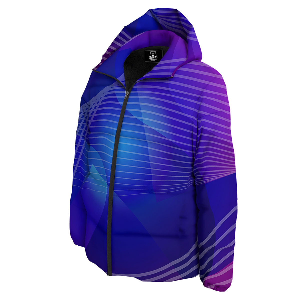 Wave EDM Print Down Jacket-grizzshop