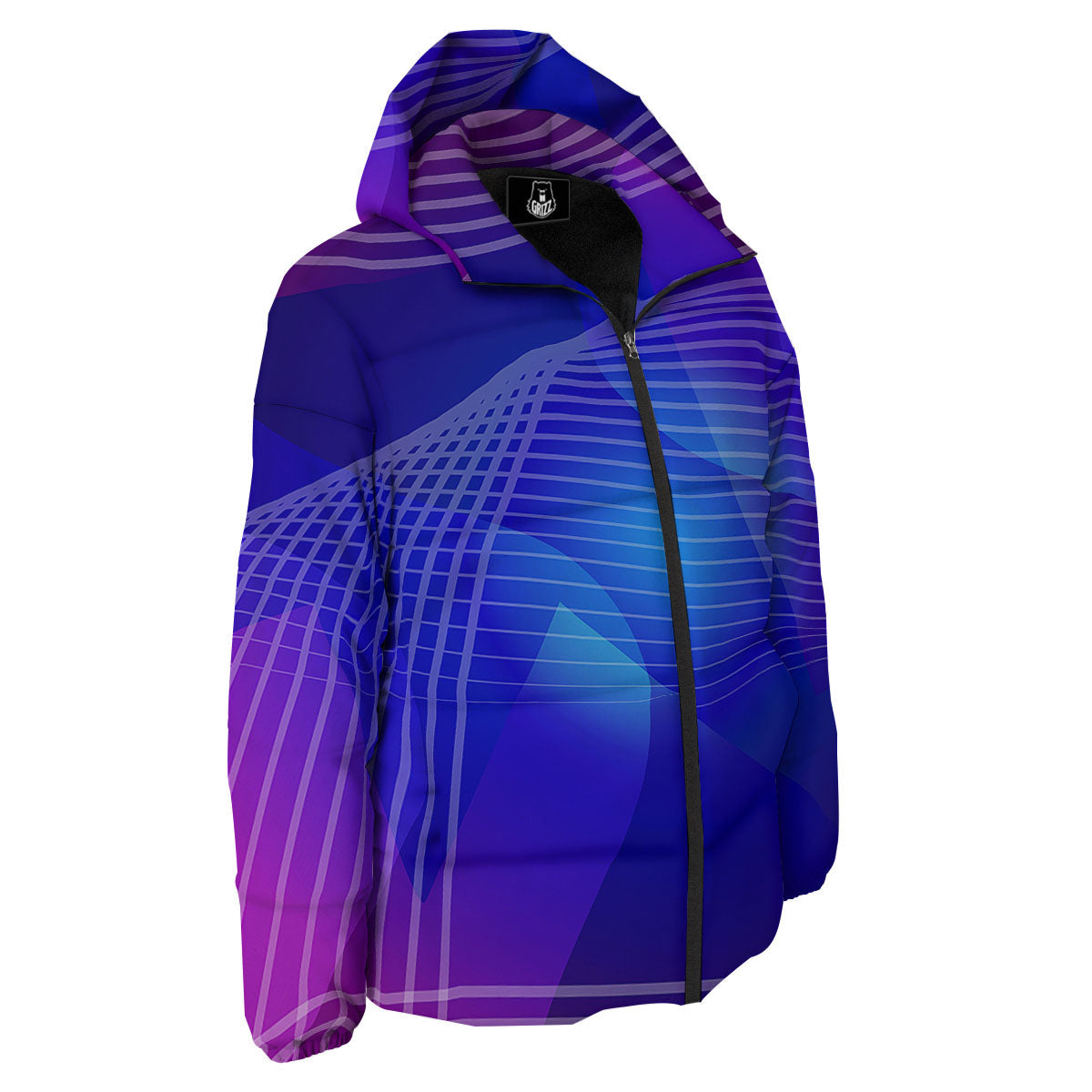 Wave EDM Print Down Jacket-grizzshop