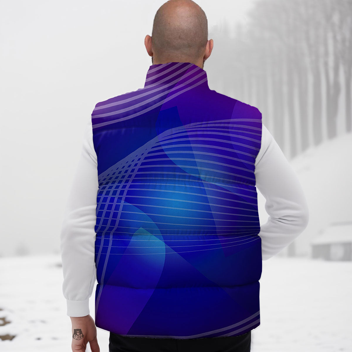 Wave EDM Print Down Vest-grizzshop