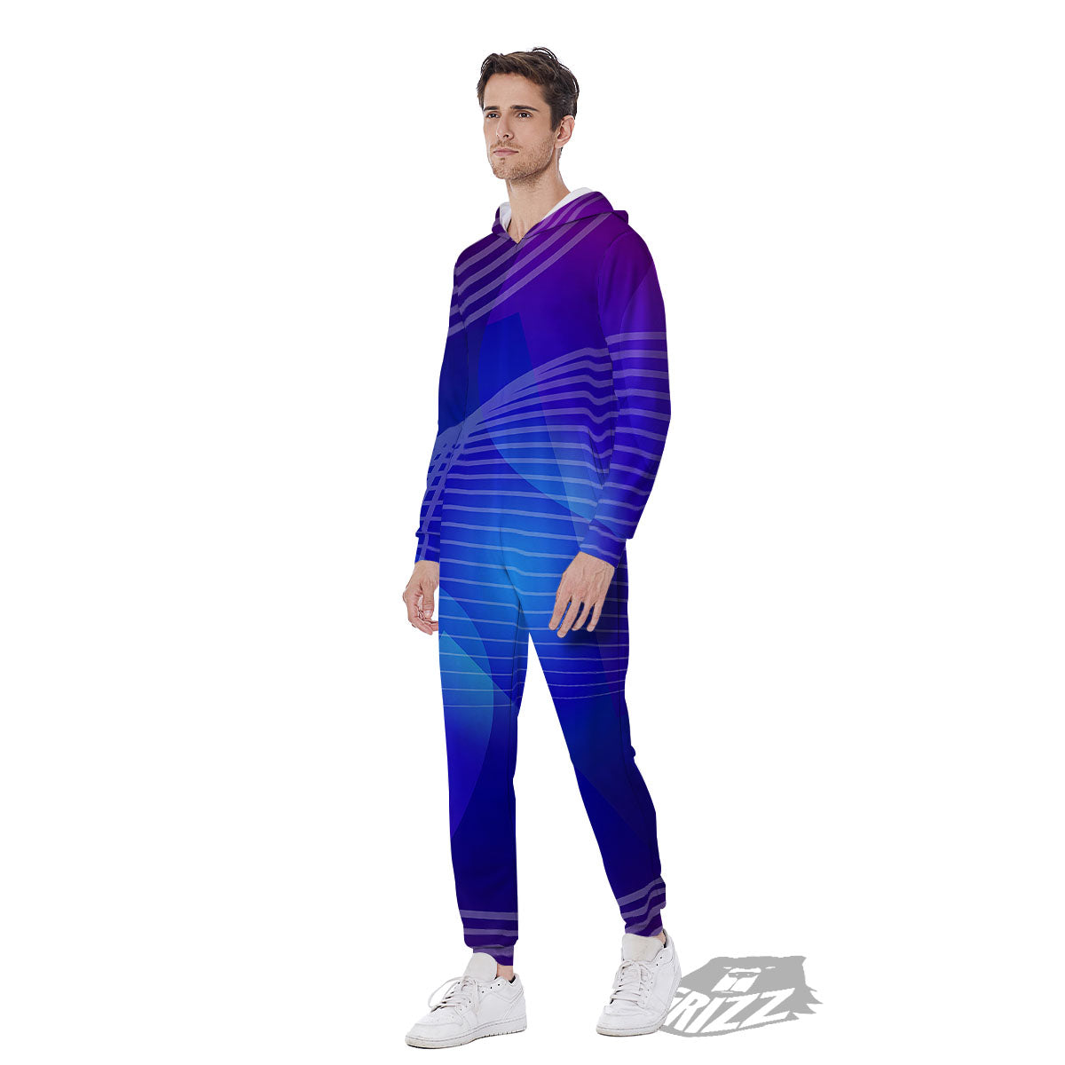 Wave EDM Print Men's Jumpsuit-grizzshop