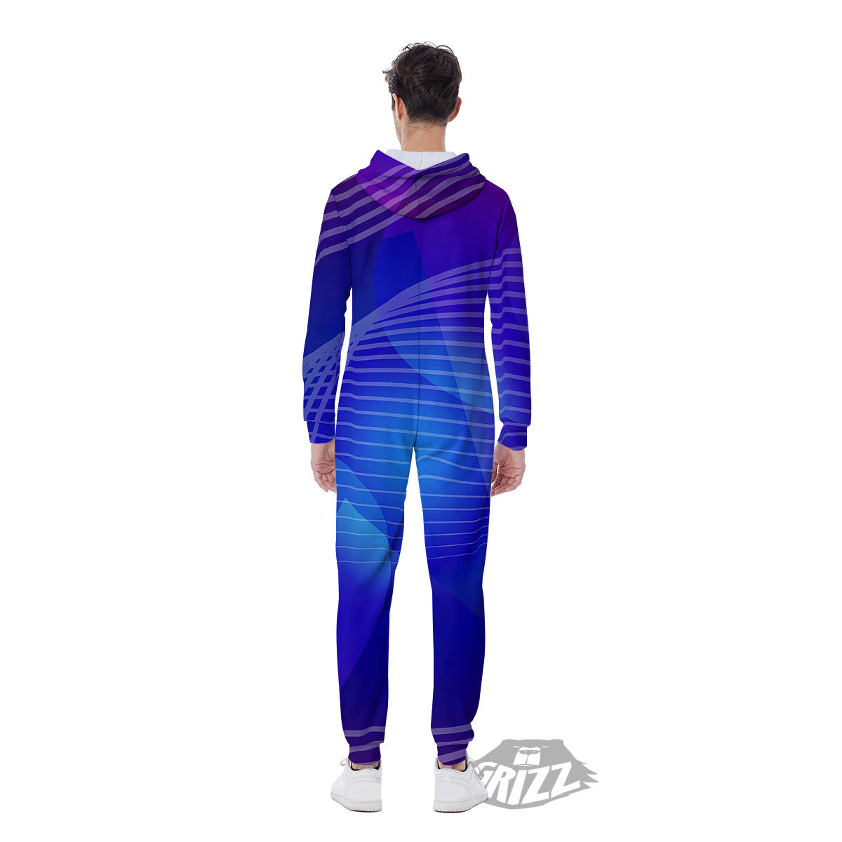 Wave EDM Print Men's Jumpsuit-grizzshop