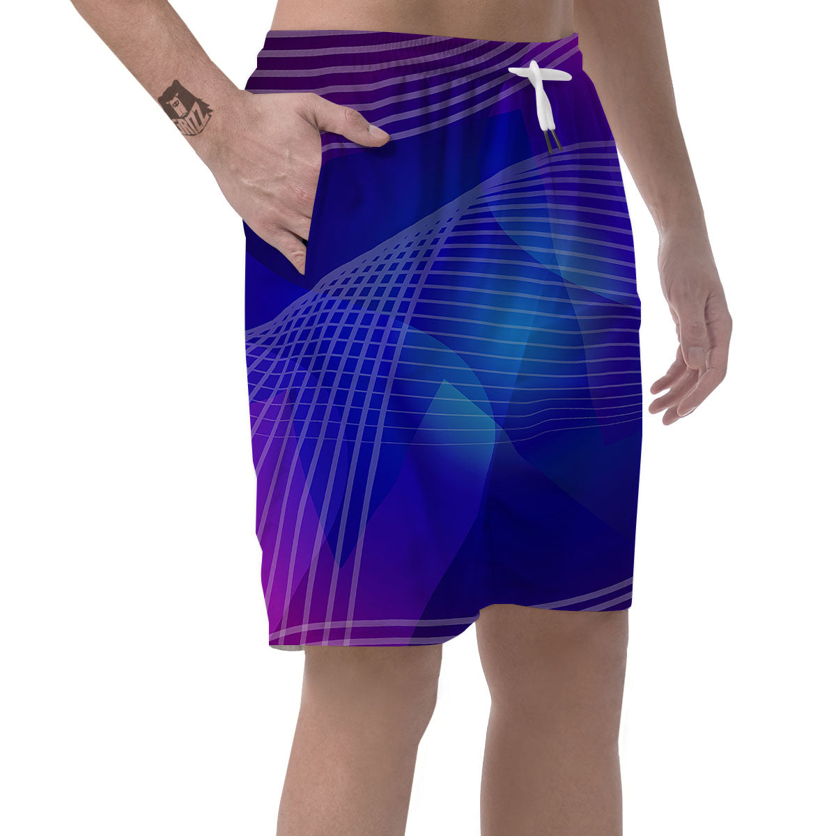 Wave EDM Print Men's Shorts-grizzshop