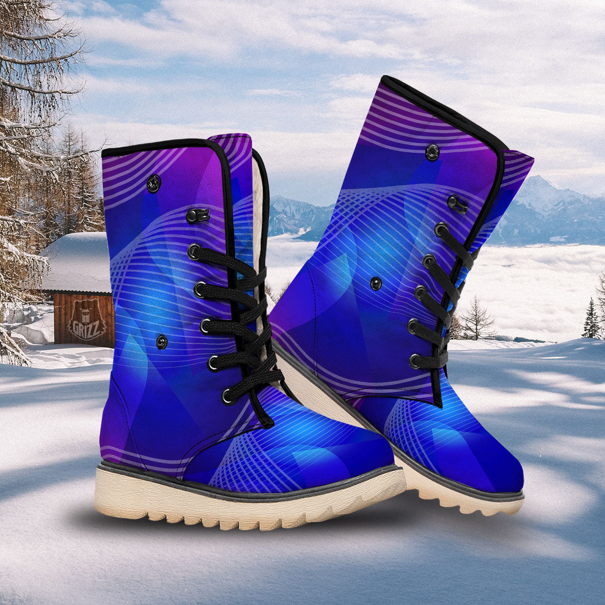 Wave EDM Print Snow Boots-grizzshop