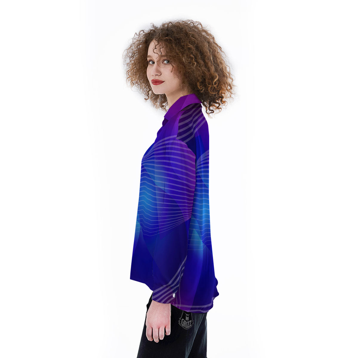 Wave EDM Print Women's Long Sleeve Shirts-grizzshop