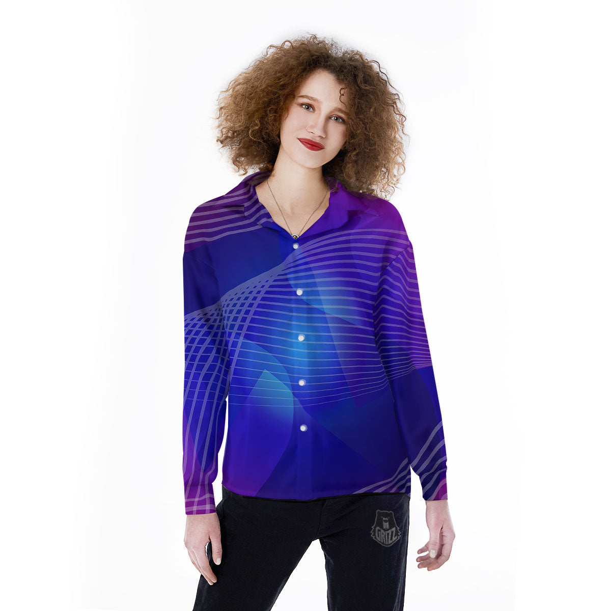 Wave EDM Print Women's Long Sleeve Shirts-grizzshop