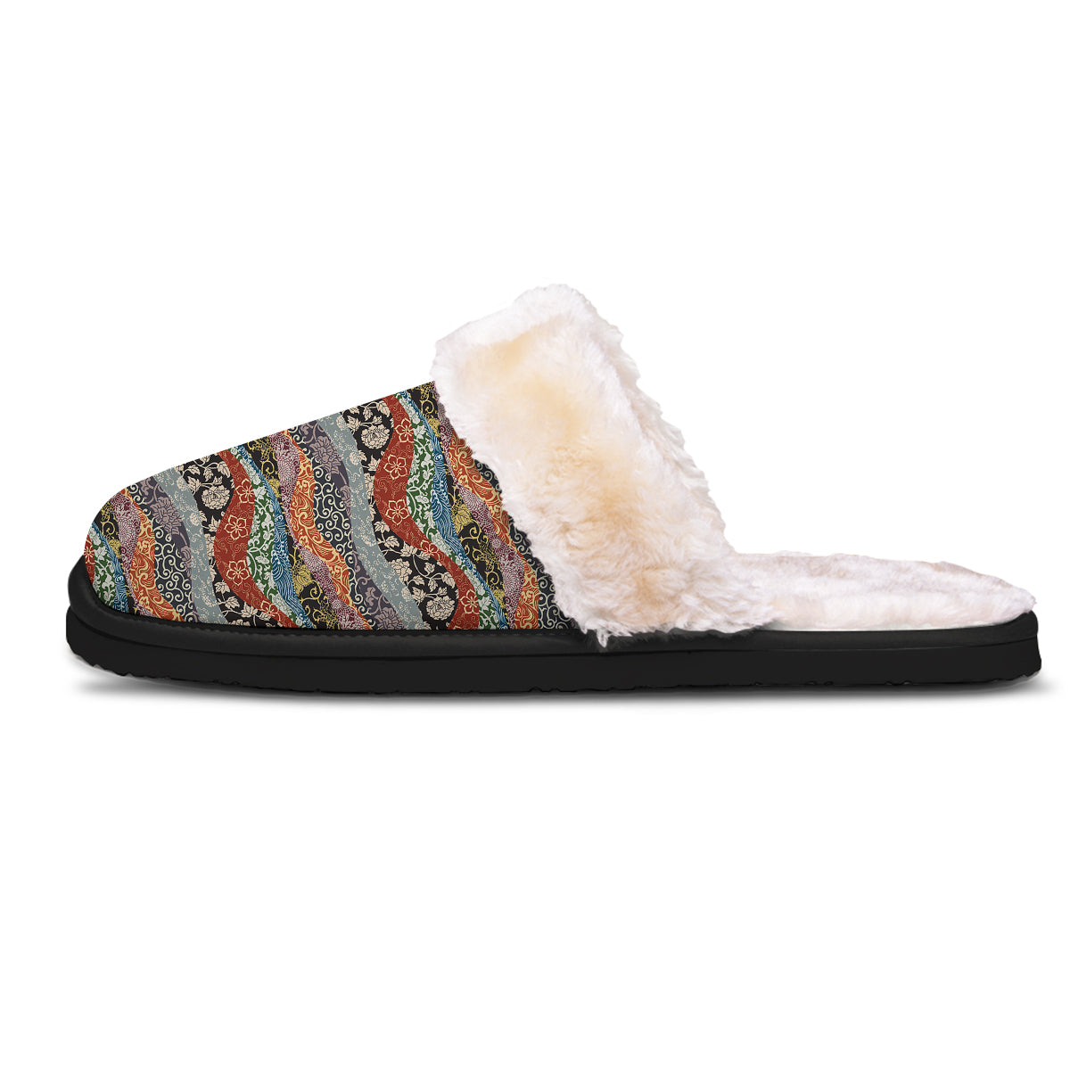 Wave Japanese Patchwork Print Pattern Slippers-grizzshop