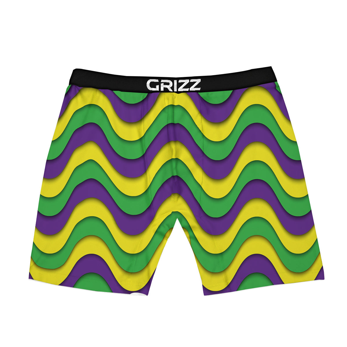 Wave Mardi Gras Print Pattern Boxer Briefs-grizzshop