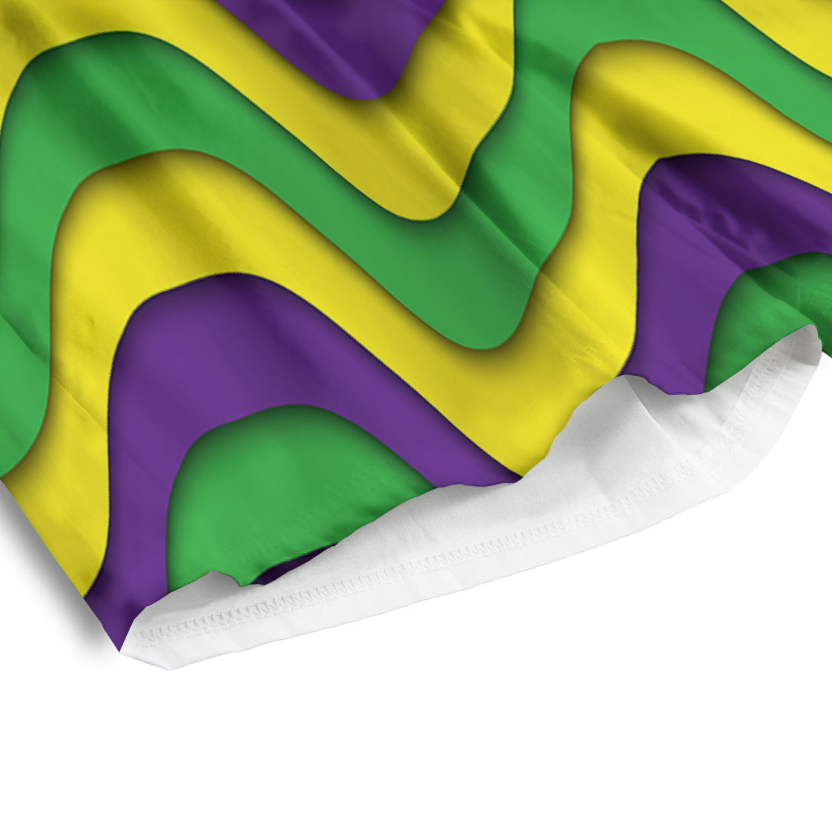 Wave Mardi Gras Print Pattern Men's Athletic Shorts