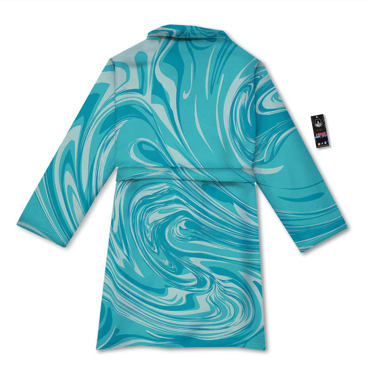 Wave Psychedelic Print Pattern Bathrobe-grizzshop