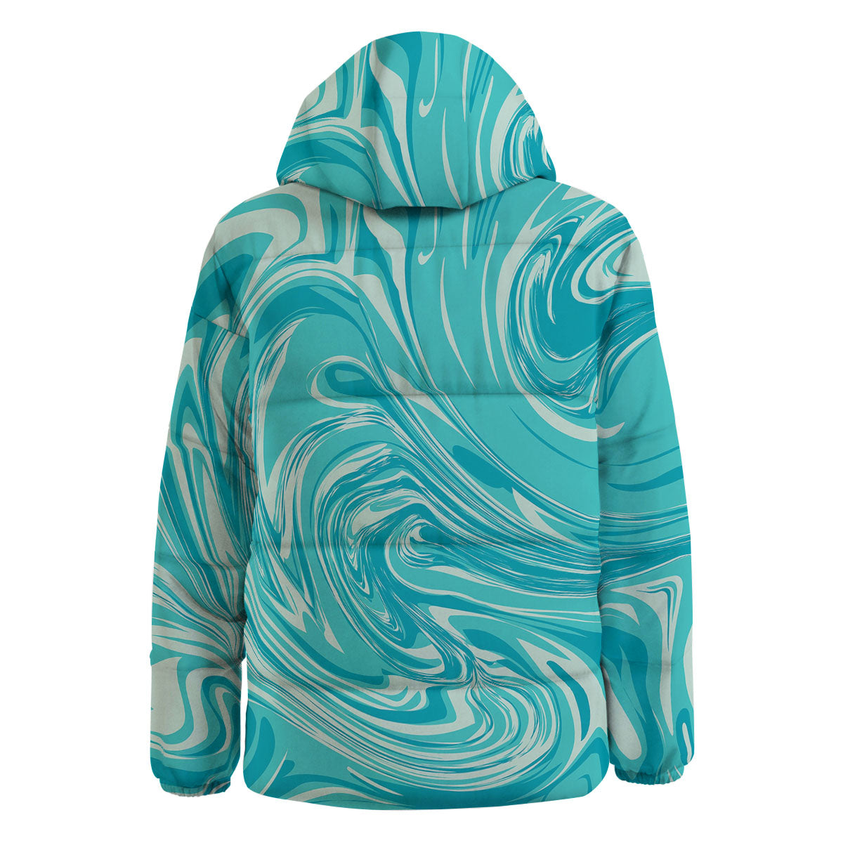 Wave Psychedelic Print Pattern Down Jacket-grizzshop