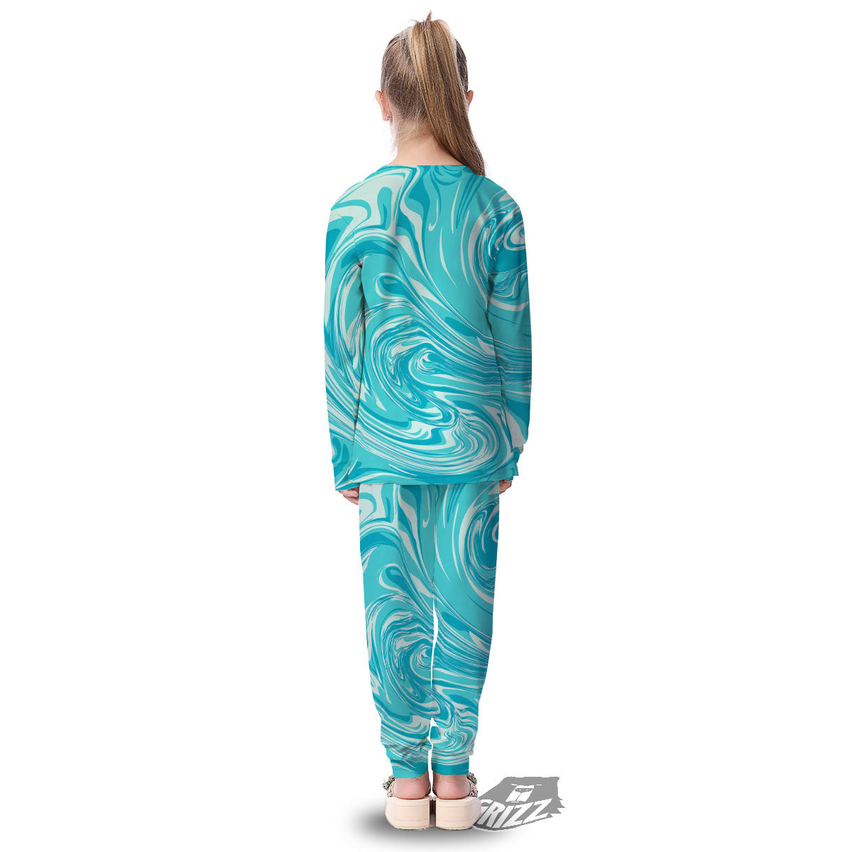 Wave Psychedelic Print Pattern Kid's Pajamas-grizzshop