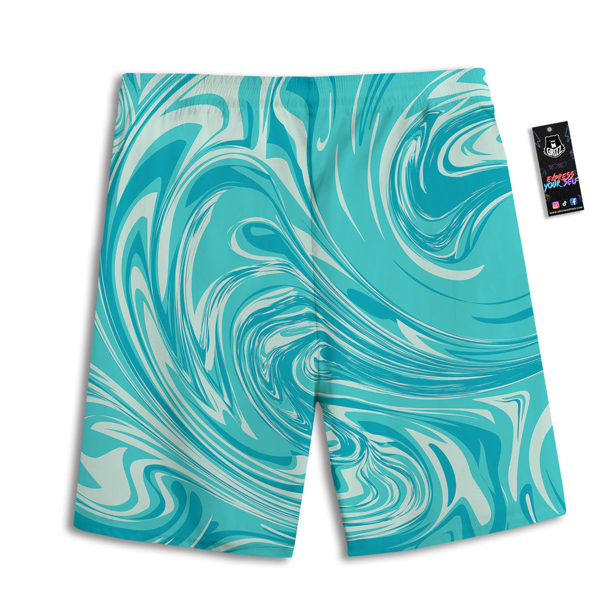 Wave Psychedelic Print Pattern Men's Athletic Shorts