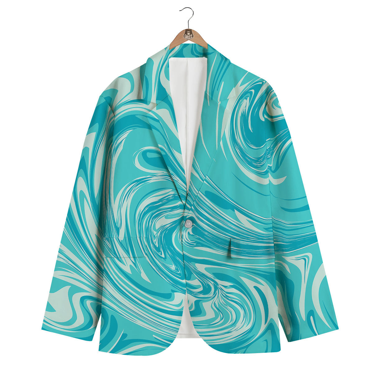 Wave Psychedelic Print Pattern Men's Blazer-grizzshop