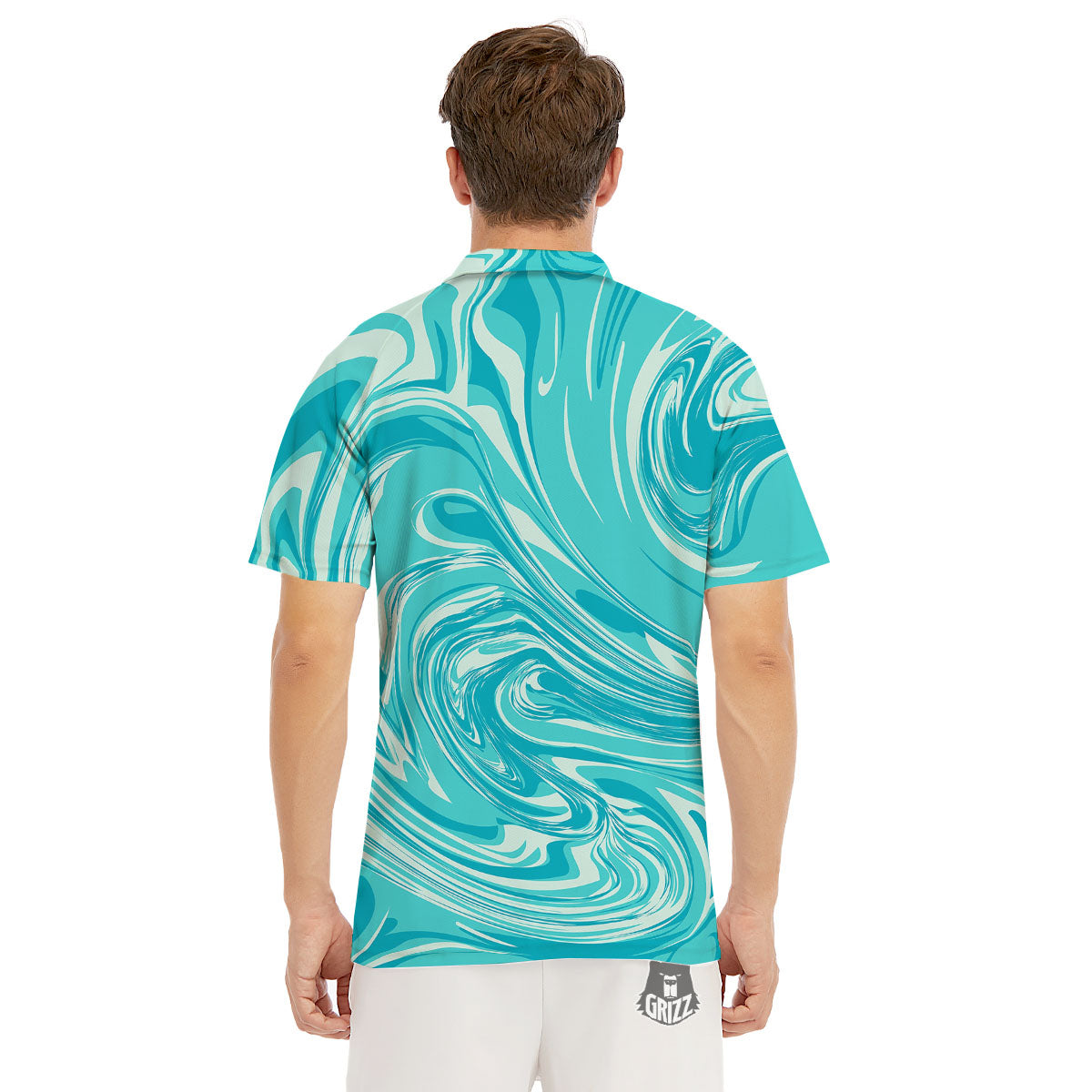 Wave Psychedelic Print Pattern Men's Golf Shirts-grizzshop