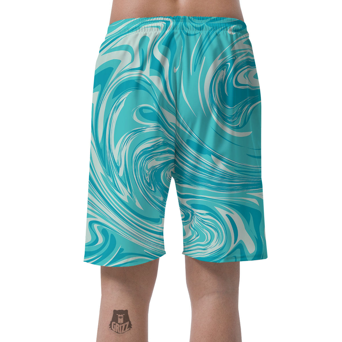Wave Psychedelic Print Pattern Men's Shorts-grizzshop