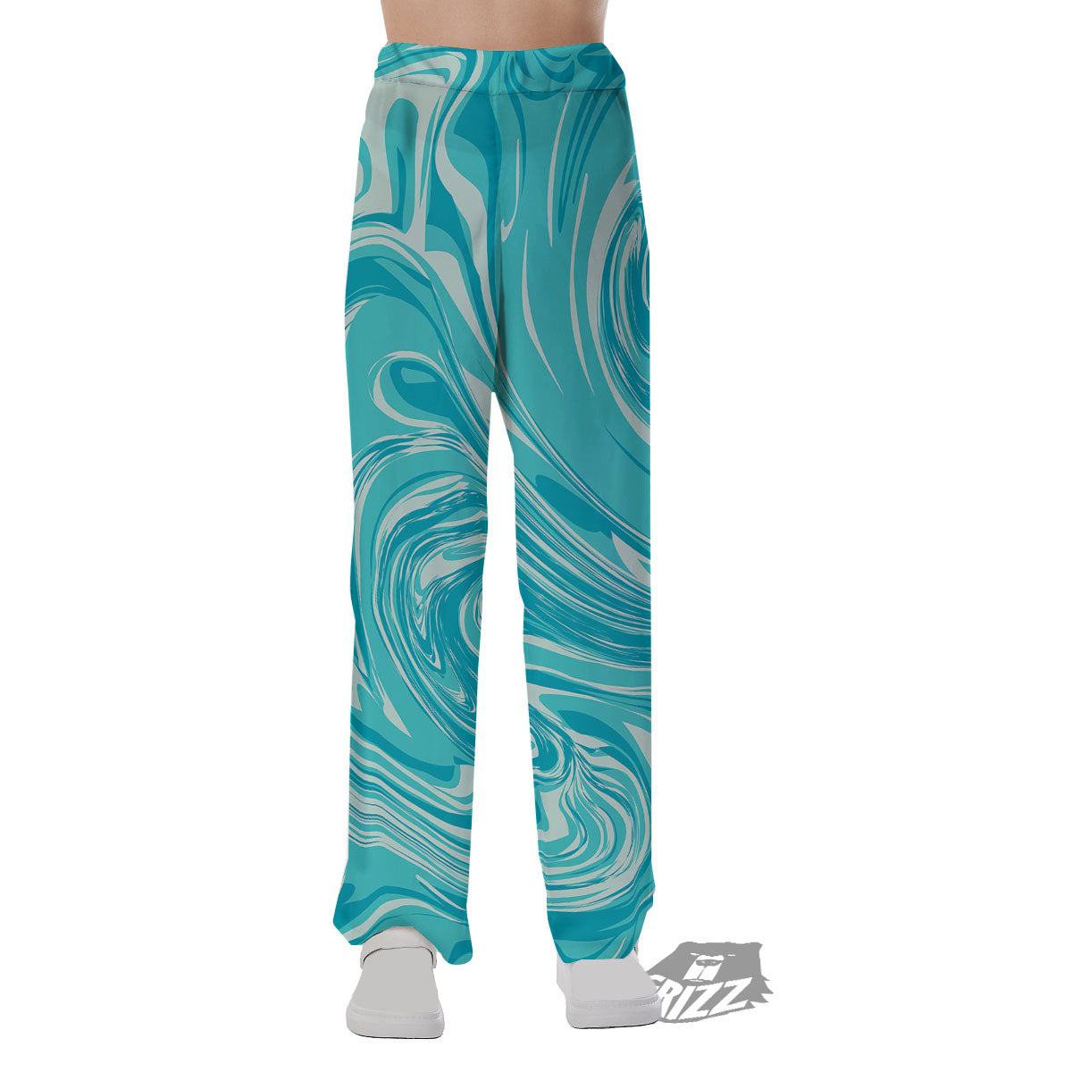 Wave Psychedelic Print Pattern Pajama Pants-grizzshop
