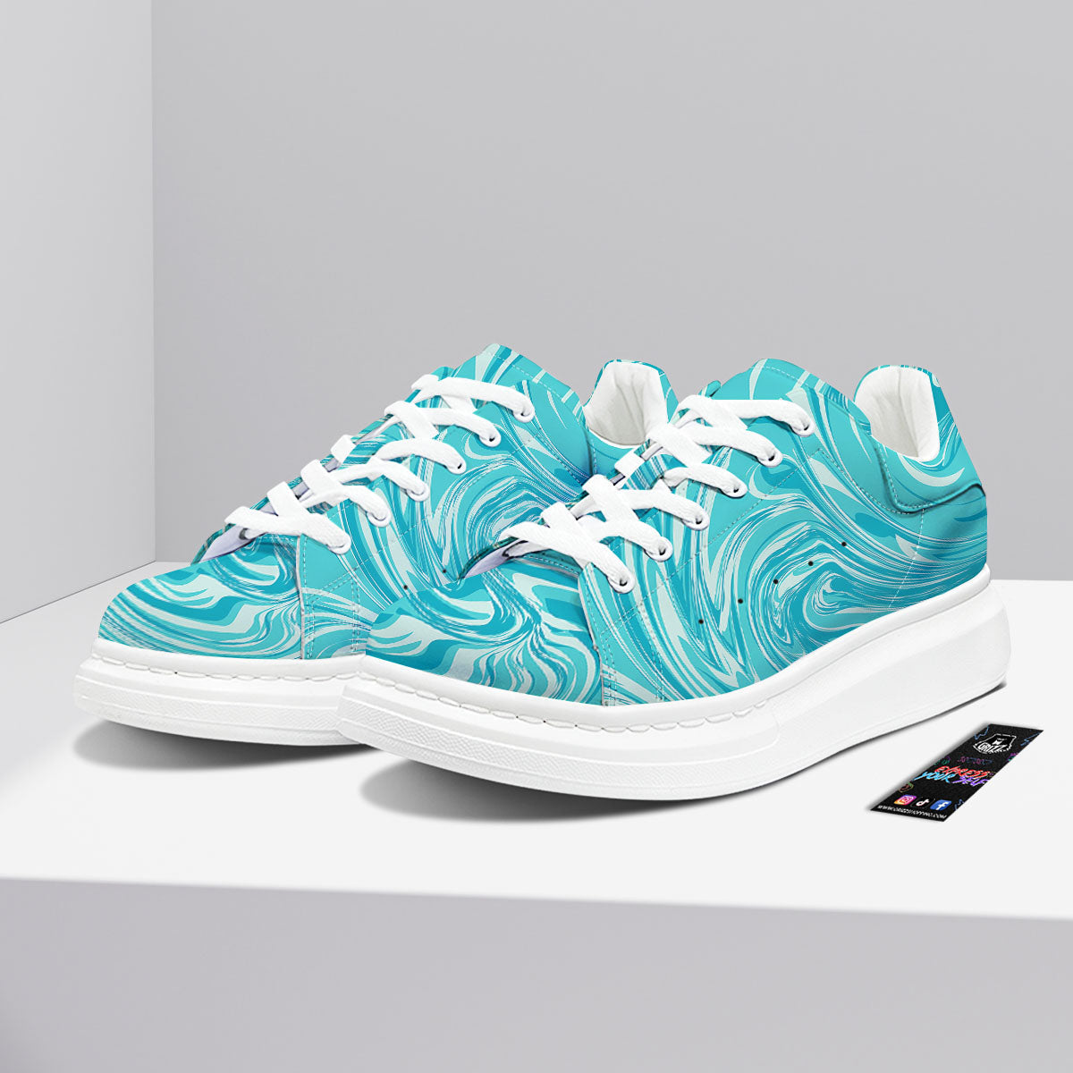 Wave Psychedelic Print Pattern Platform Shoes-grizzshop