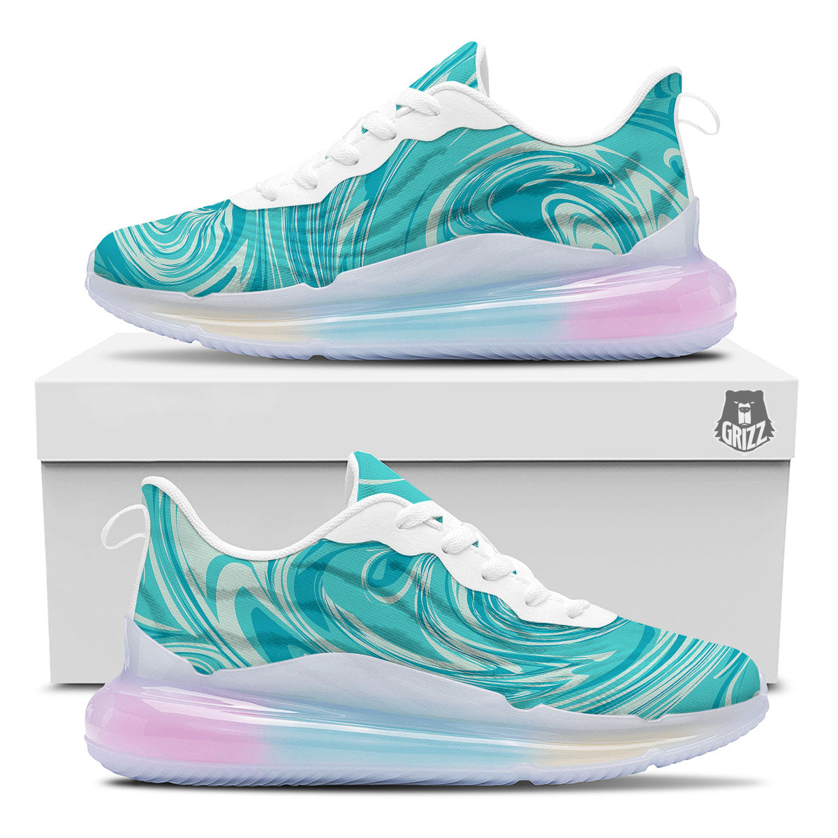 Wave Psychedelic Print Pattern Running Sneakers-grizzshop