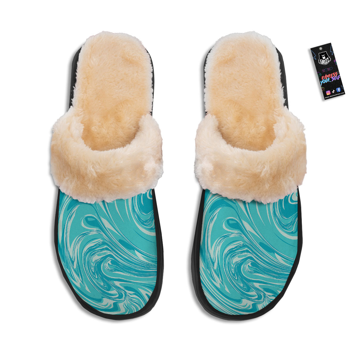 Wave Psychedelic Print Pattern Slippers-grizzshop