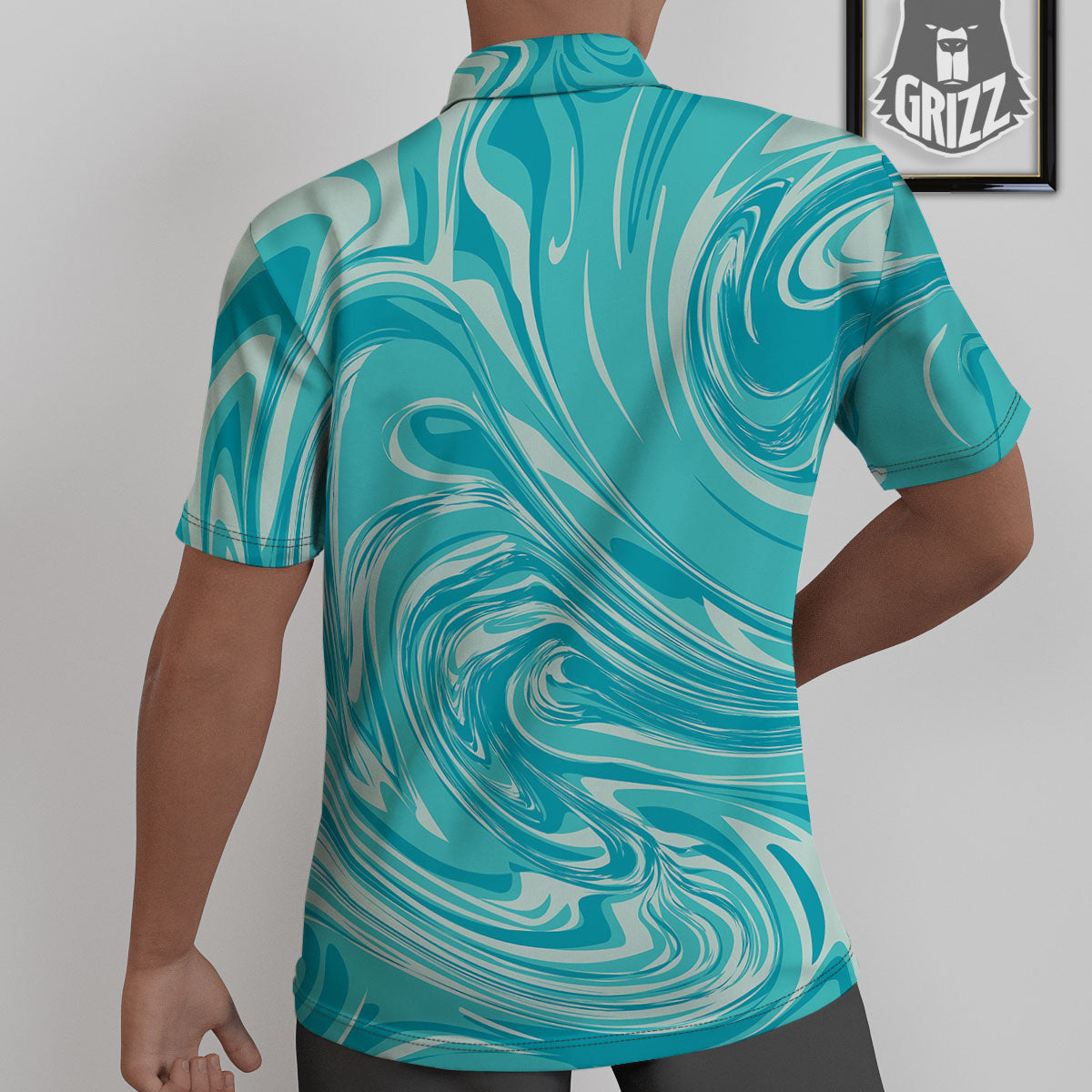 Wave Psychedelic Print Pattern Untucked Shirts-grizzshop