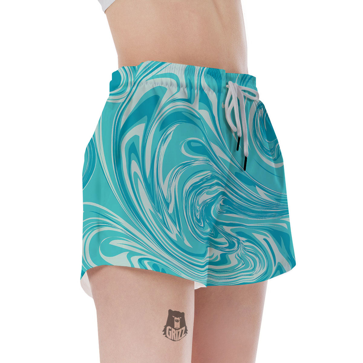 Wave Psychedelic Print Pattern Women's Shorts-grizzshop