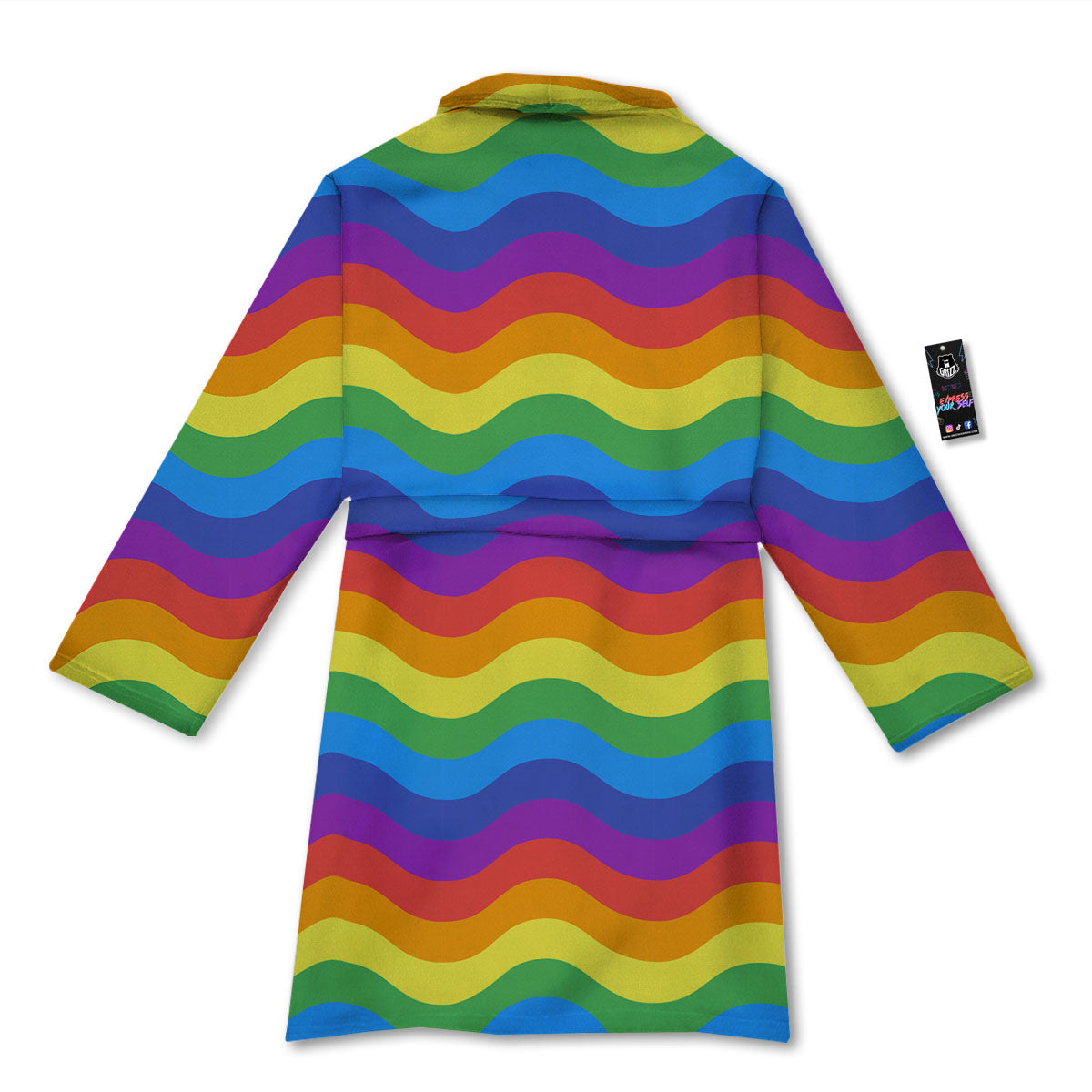 Wave Rainbow Print Pattern Bathrobe-grizzshop