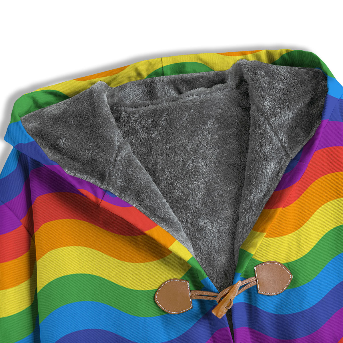 Wave Rainbow Print Pattern Men's Windbreaker Jacket-grizzshop