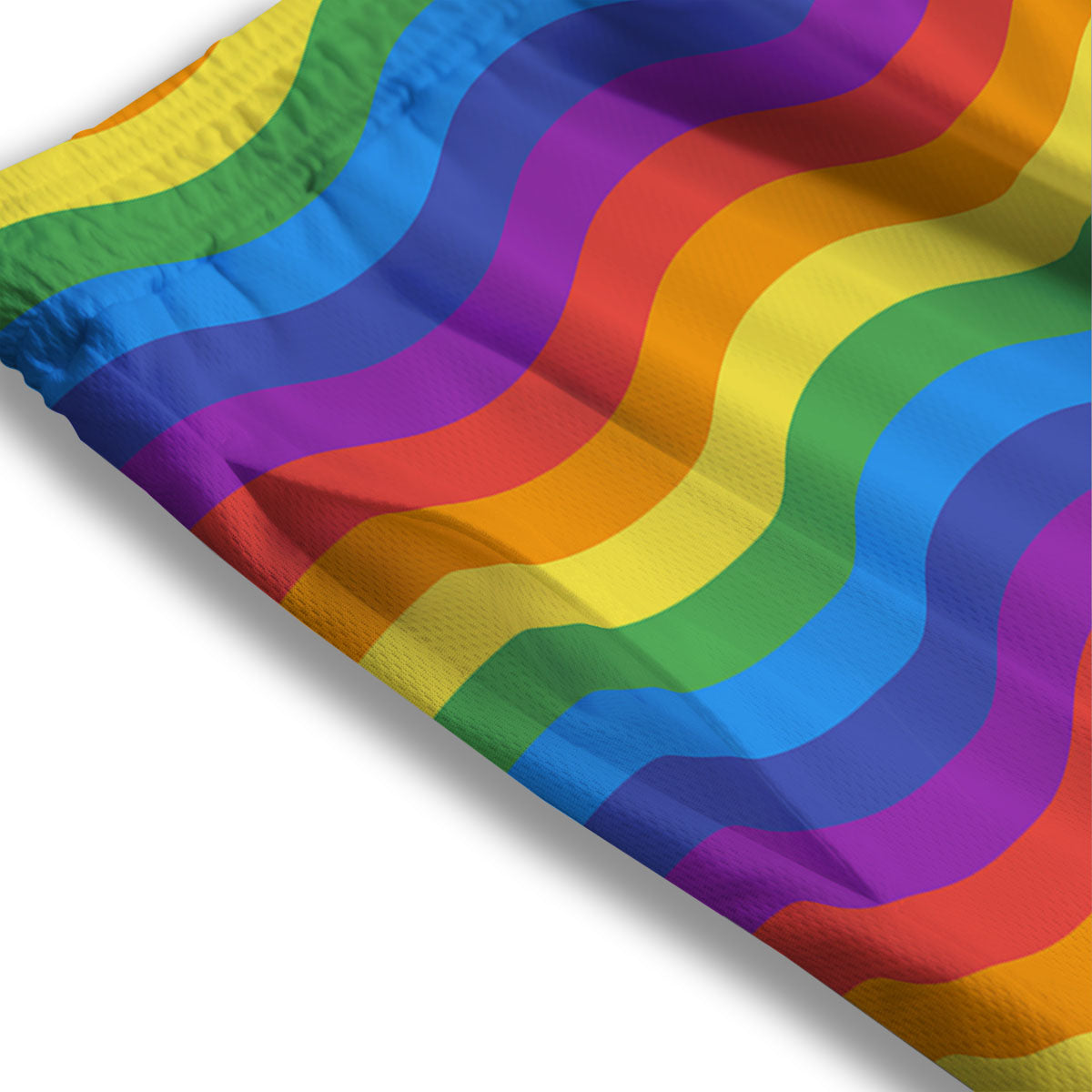 Wave Rainbow Print Pattern Mesh Shorts