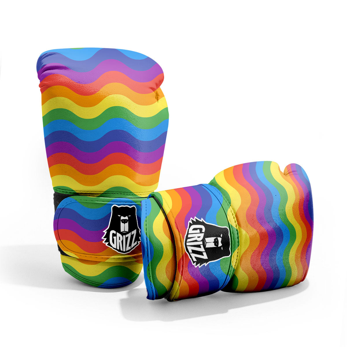 Wave Rainbow Print Pattern Pro Boxing Glove