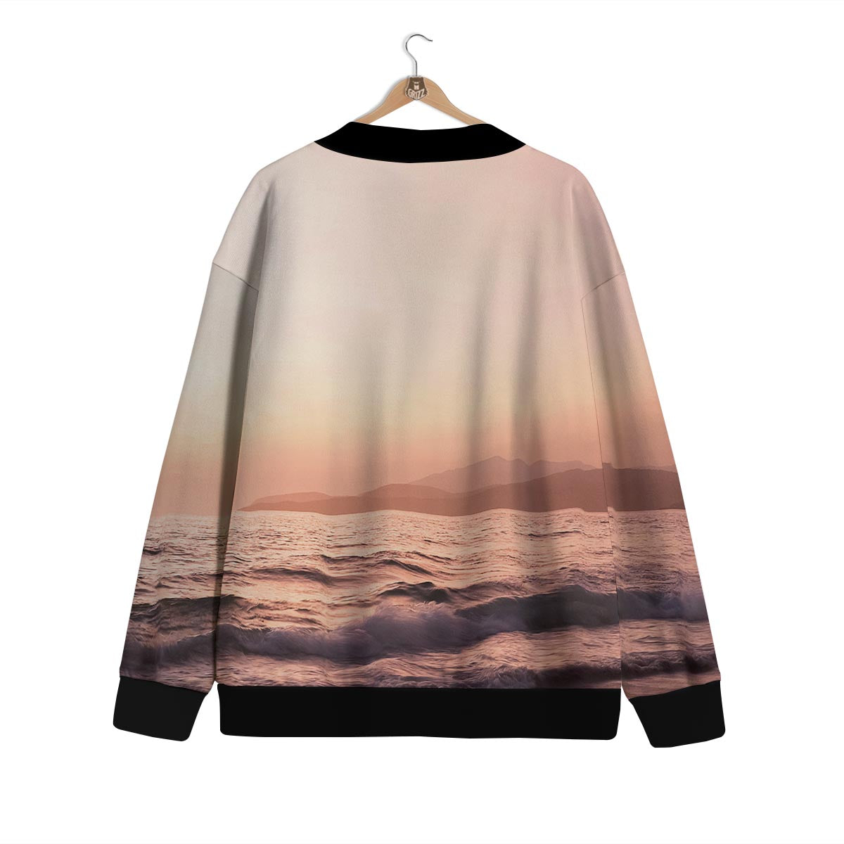 Wave Sunrise Print Cardigan-grizzshop