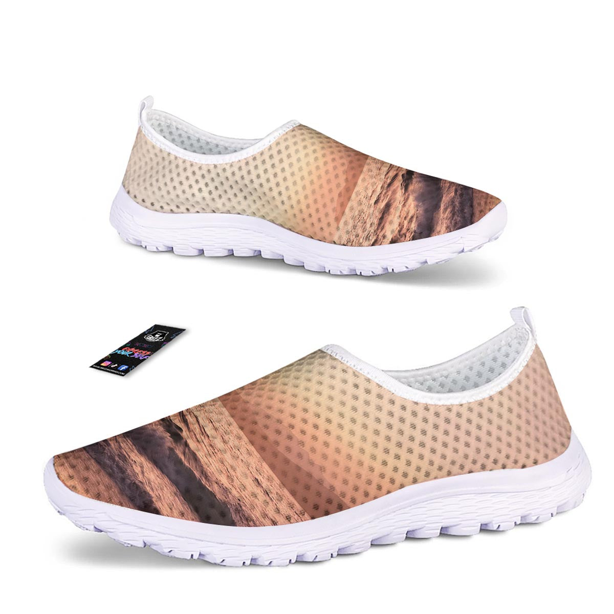 Wave Sunrise Print Nurse Shoes-grizzshop