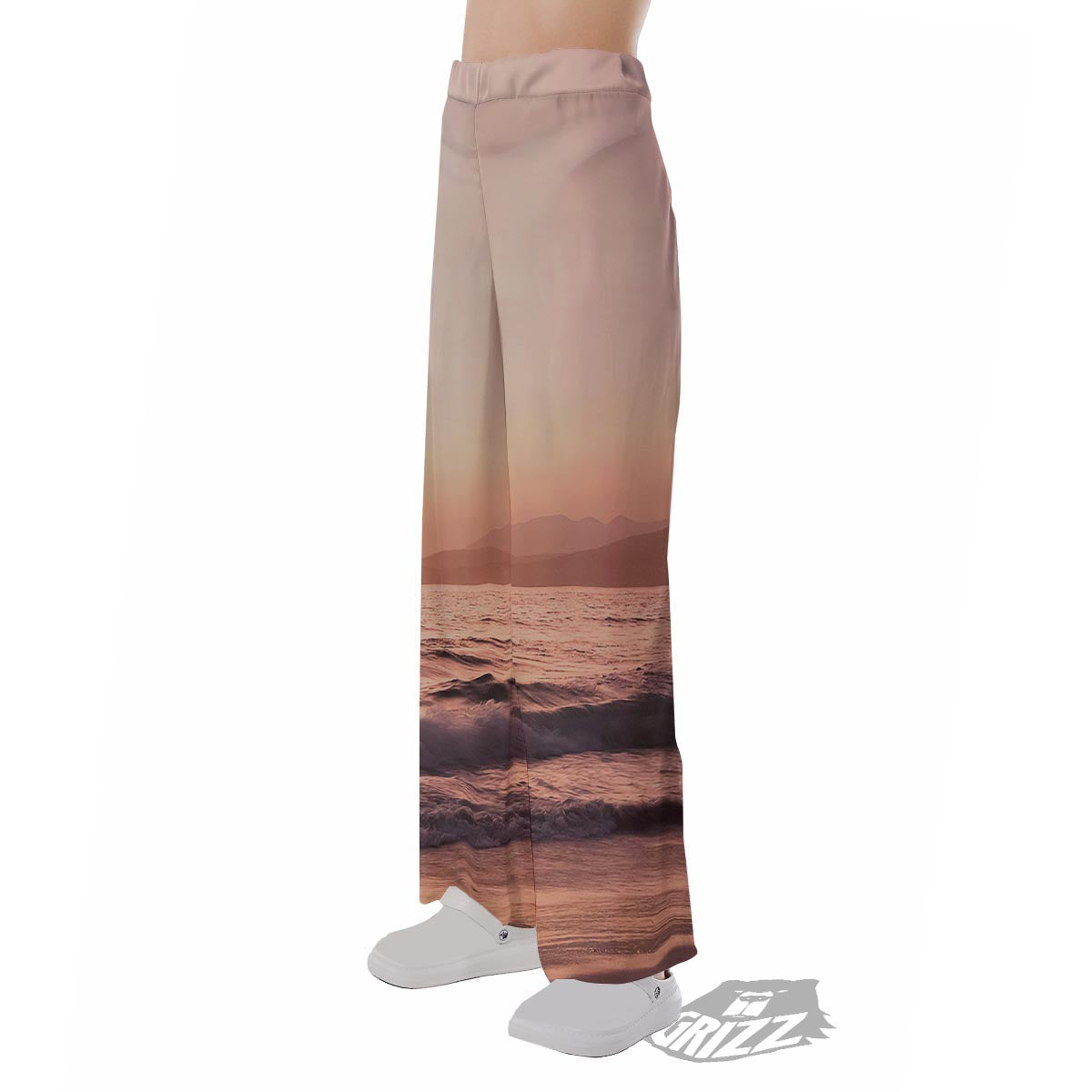 Wave Sunrise Print Pajama Pants-grizzshop