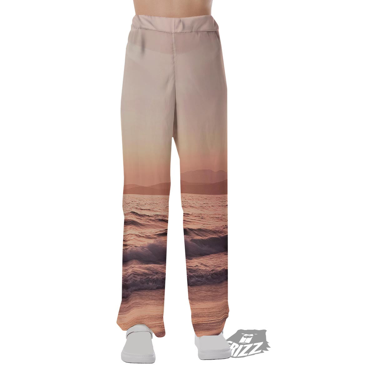 Wave Sunrise Print Pajama Pants-grizzshop