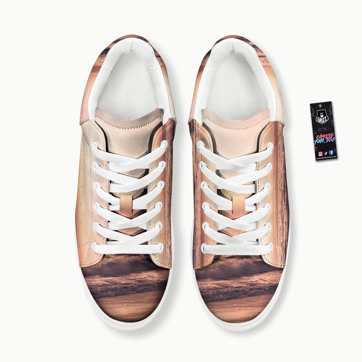 Wave Sunrise Print Platform Shoes-grizzshop