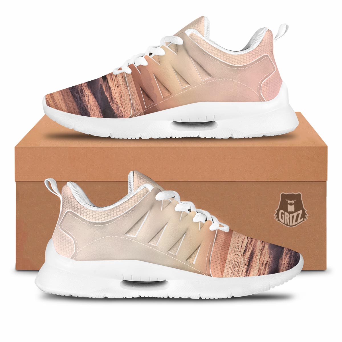 Wave Sunrise Print Tennis Shoes-grizzshop