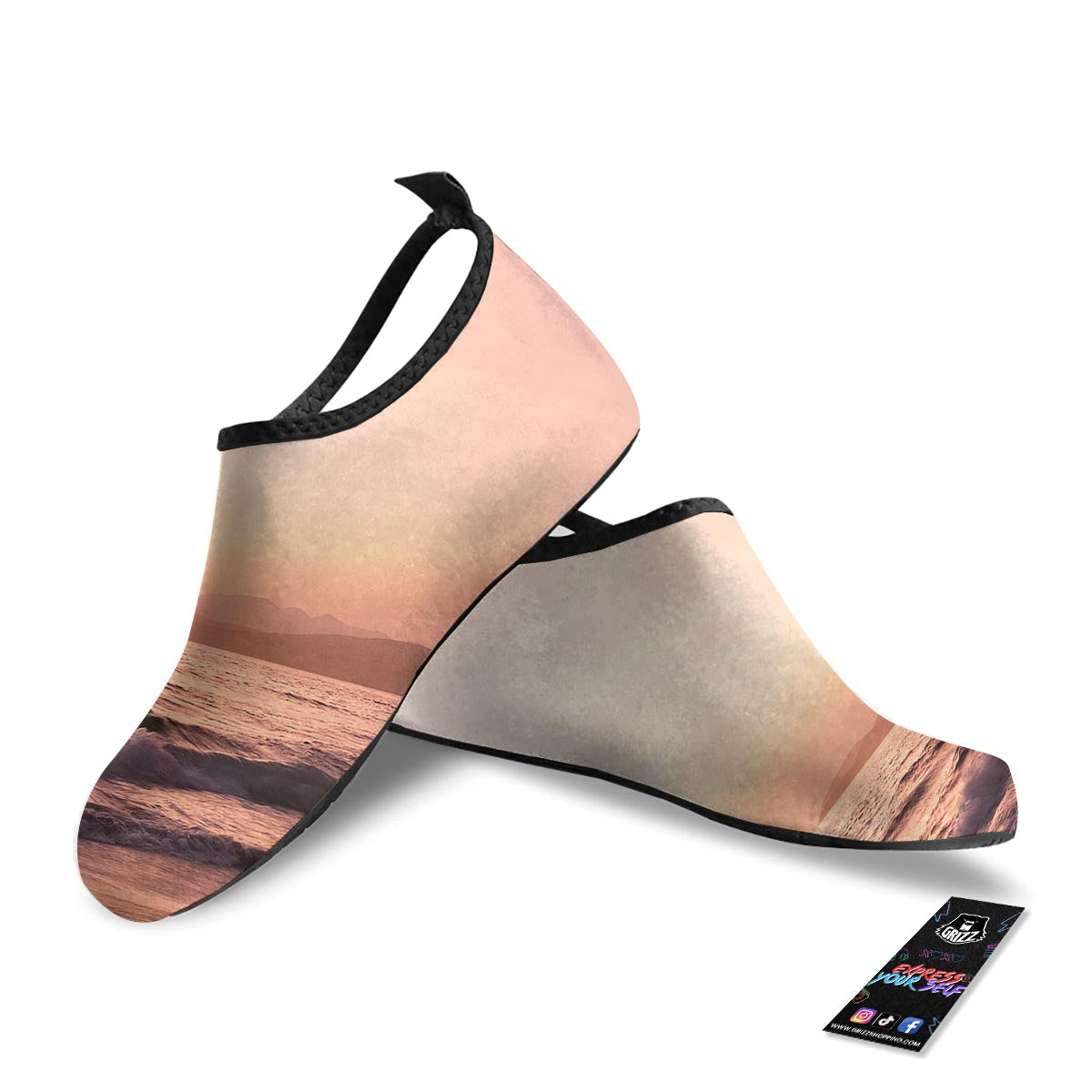 Wave Sunrise Print Water Shoes-grizzshop
