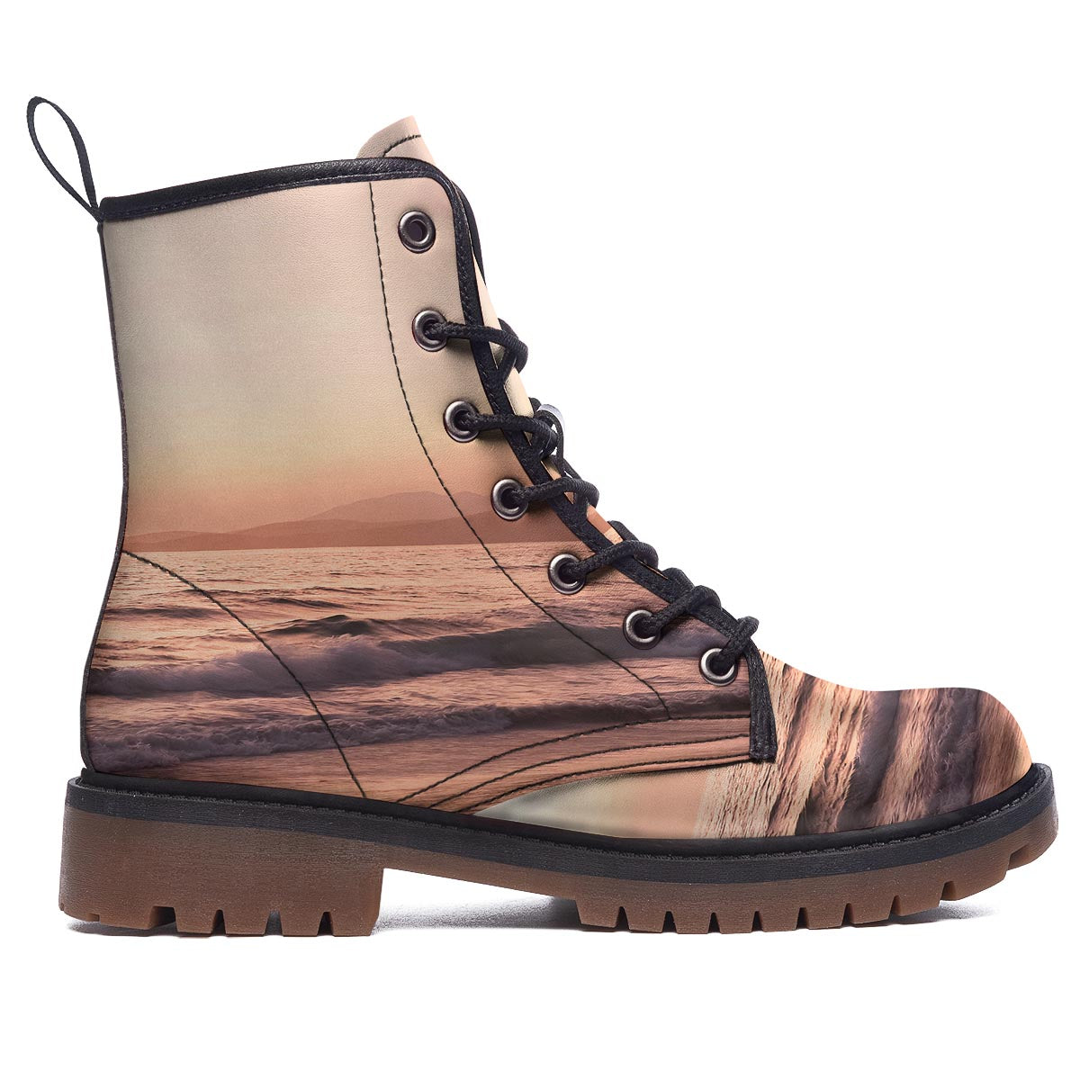 Wave Sunrise Print Work Boots-grizzshop